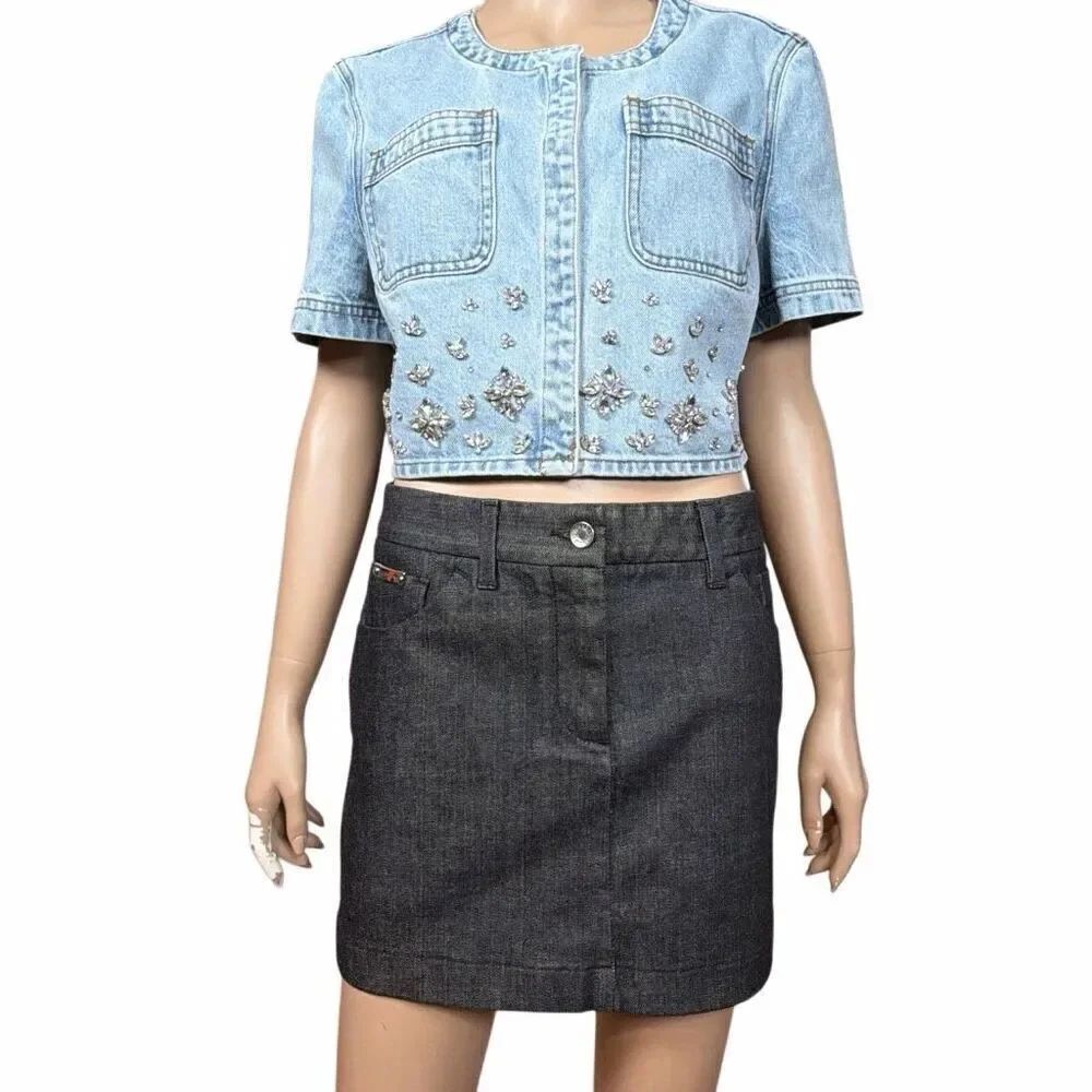 NWT Dolce & Gabbana Women’s Collection Dark Wash Denim Mini Skirt (039)